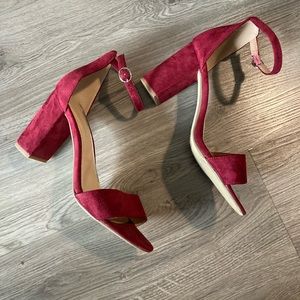 Red Block Heels